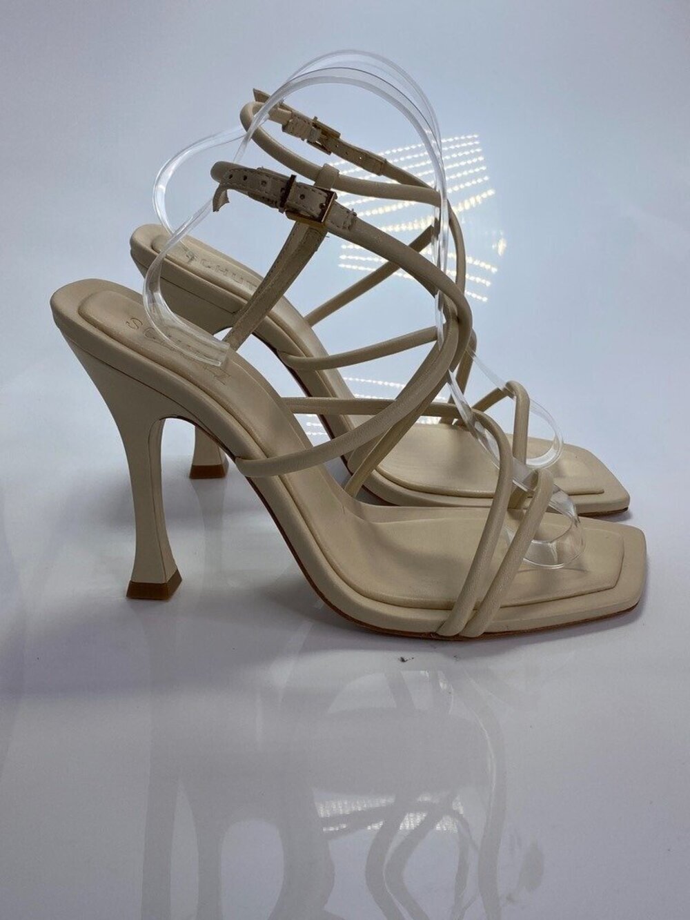 SCHUTZ WOMEN'S LOVI EGGSHELL STRAP HIGH HEEL SZ 11